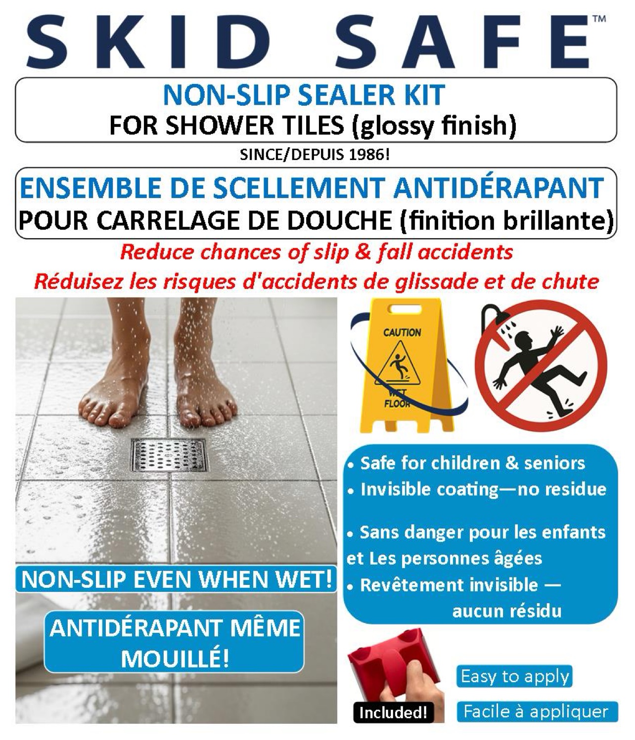 SKID SAFE Shower Tile Kit retail packaging
